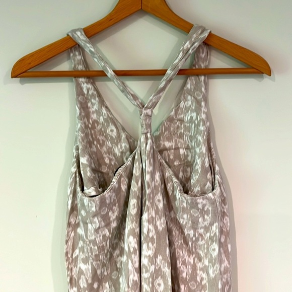 FREEDOM TRAIL KYODAN Viscose Racerback High Low Midi Dress Textured Cream Small - Picture 7 of 8